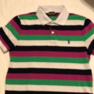 Ralph Lauren Polo Golf Polo White/purple stripe S